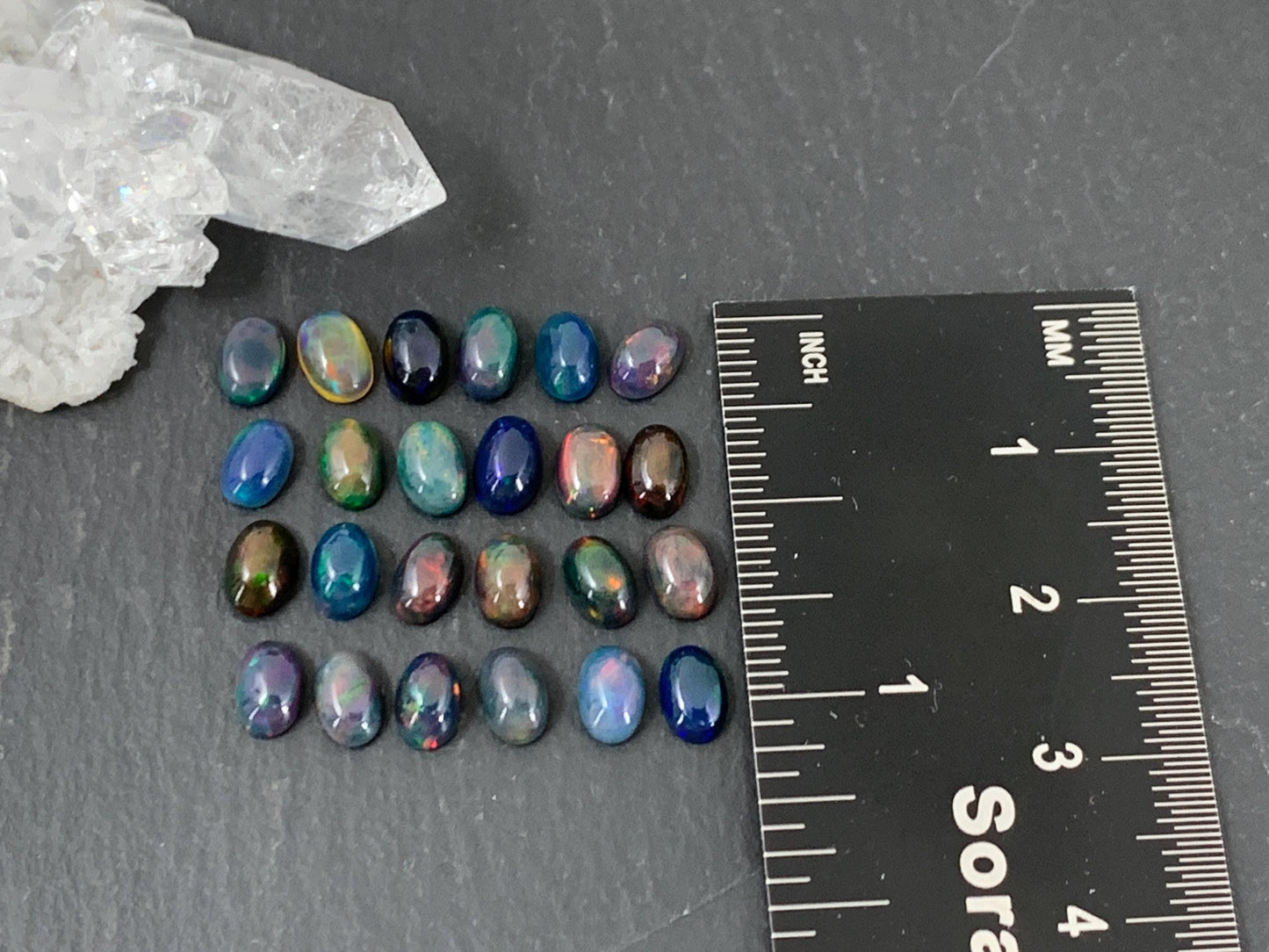Black Ethiopian Opal 4x6mm cabochon