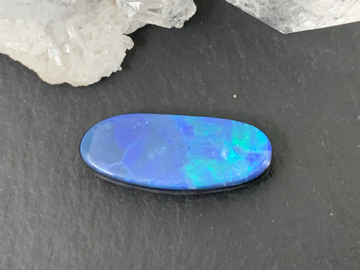 Australian Opal Doublet Natural 6x16x4mm Cabochon Free Form Opal Stone