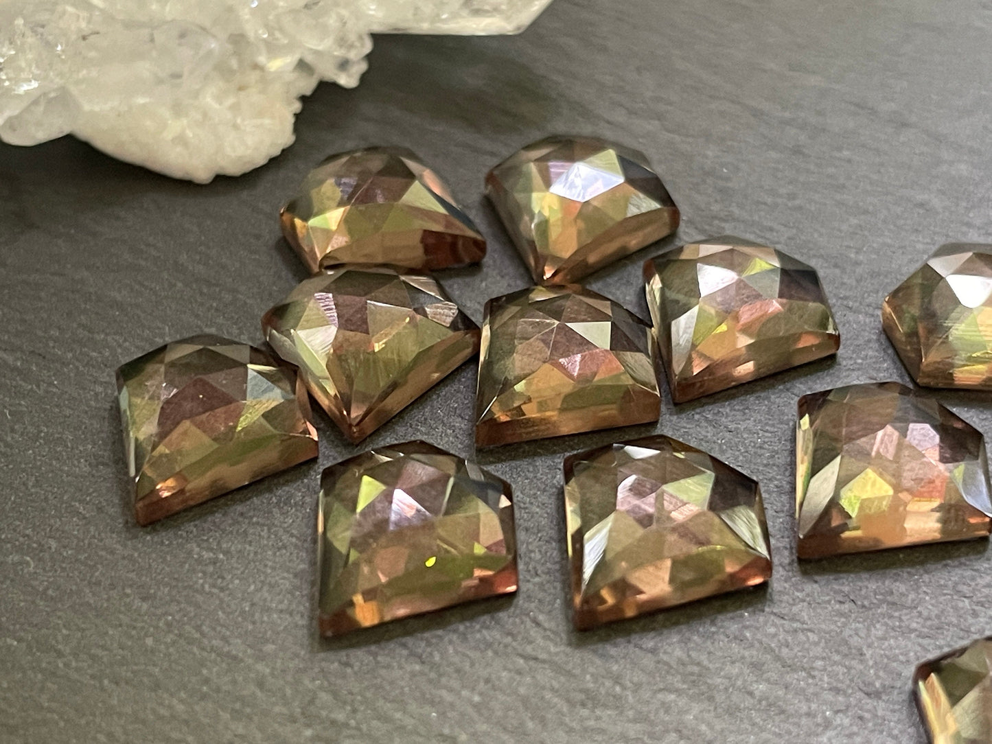 Faceted color changing Alexandrite 12mm cabochon - Cabochons are calibrated