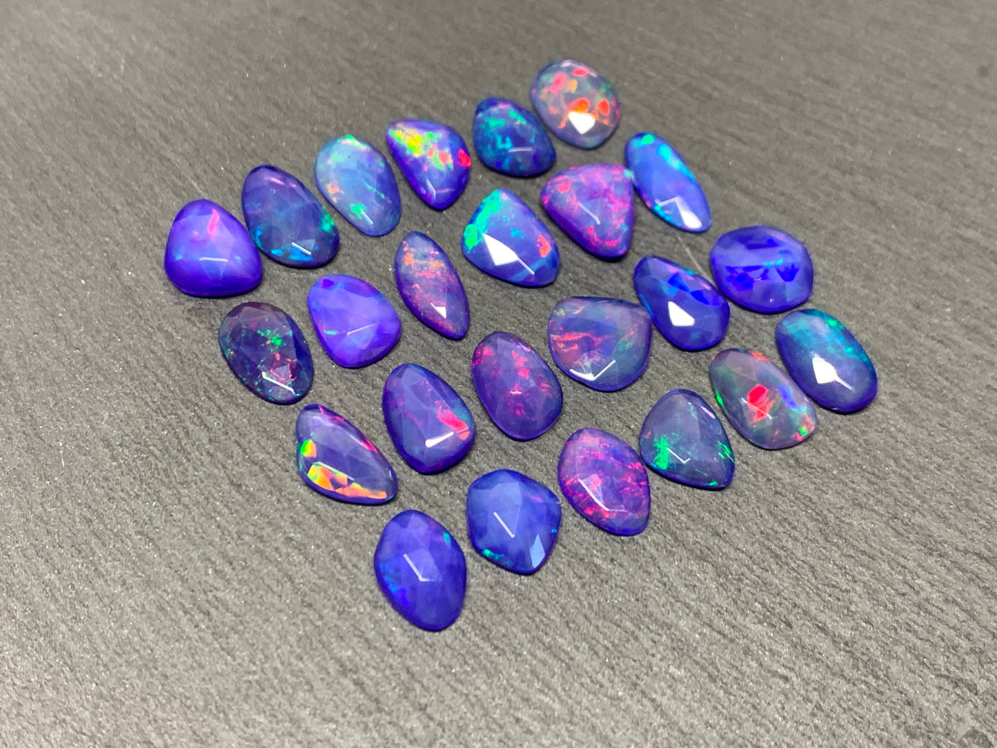 Faceted Purple Ethiopian Opal 10-11mm cabochon