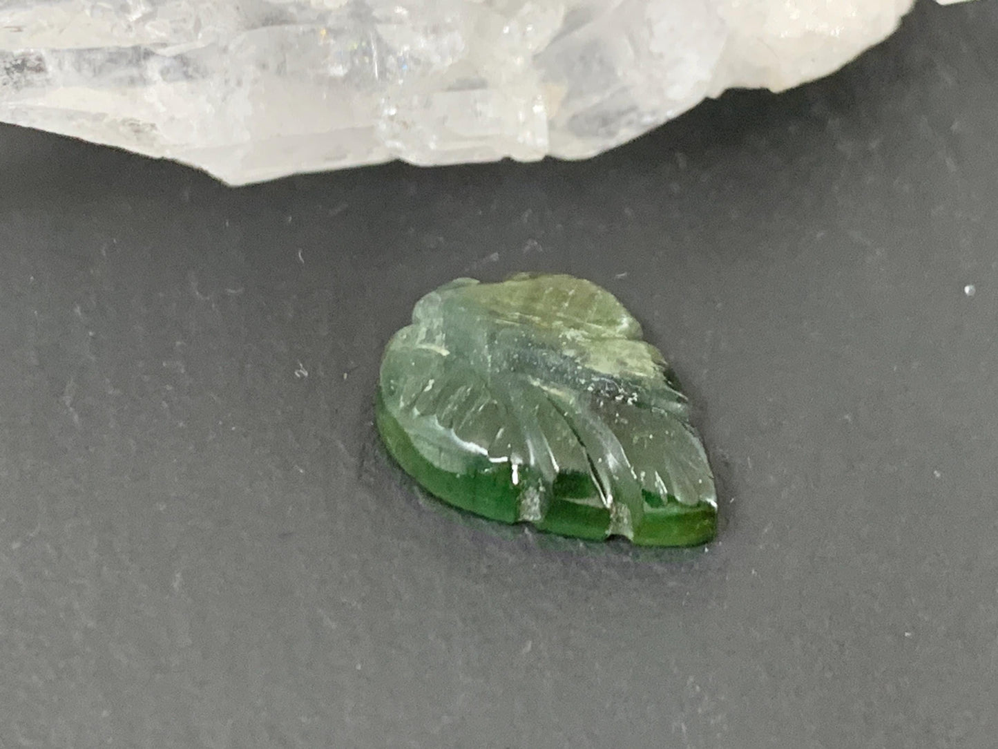 Carved Tourmaline 9x13x3mm cabochon