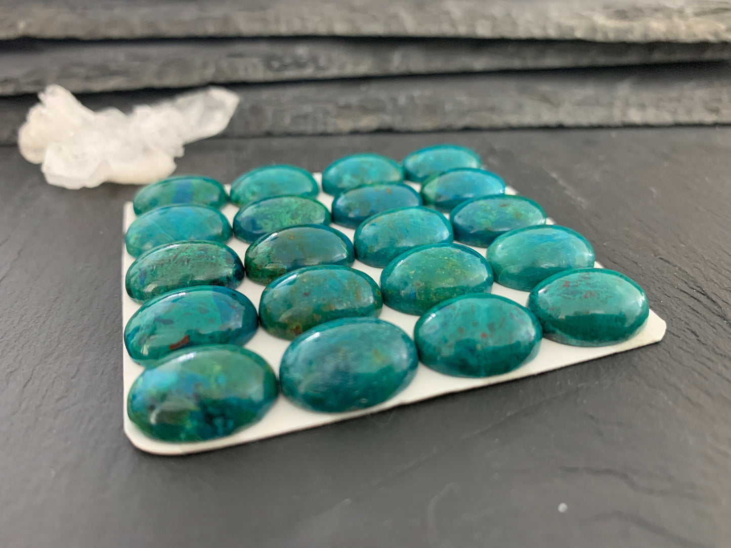 Chrysocolla oval 12x16mm cabochon (Peru) - Calibrated cabochons