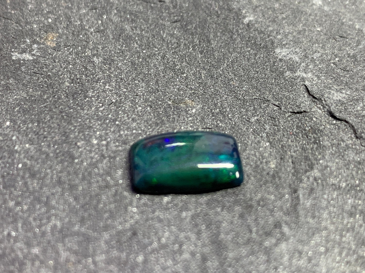 Black Ethiopian Opal rectangle 7x12x3mm cabochon