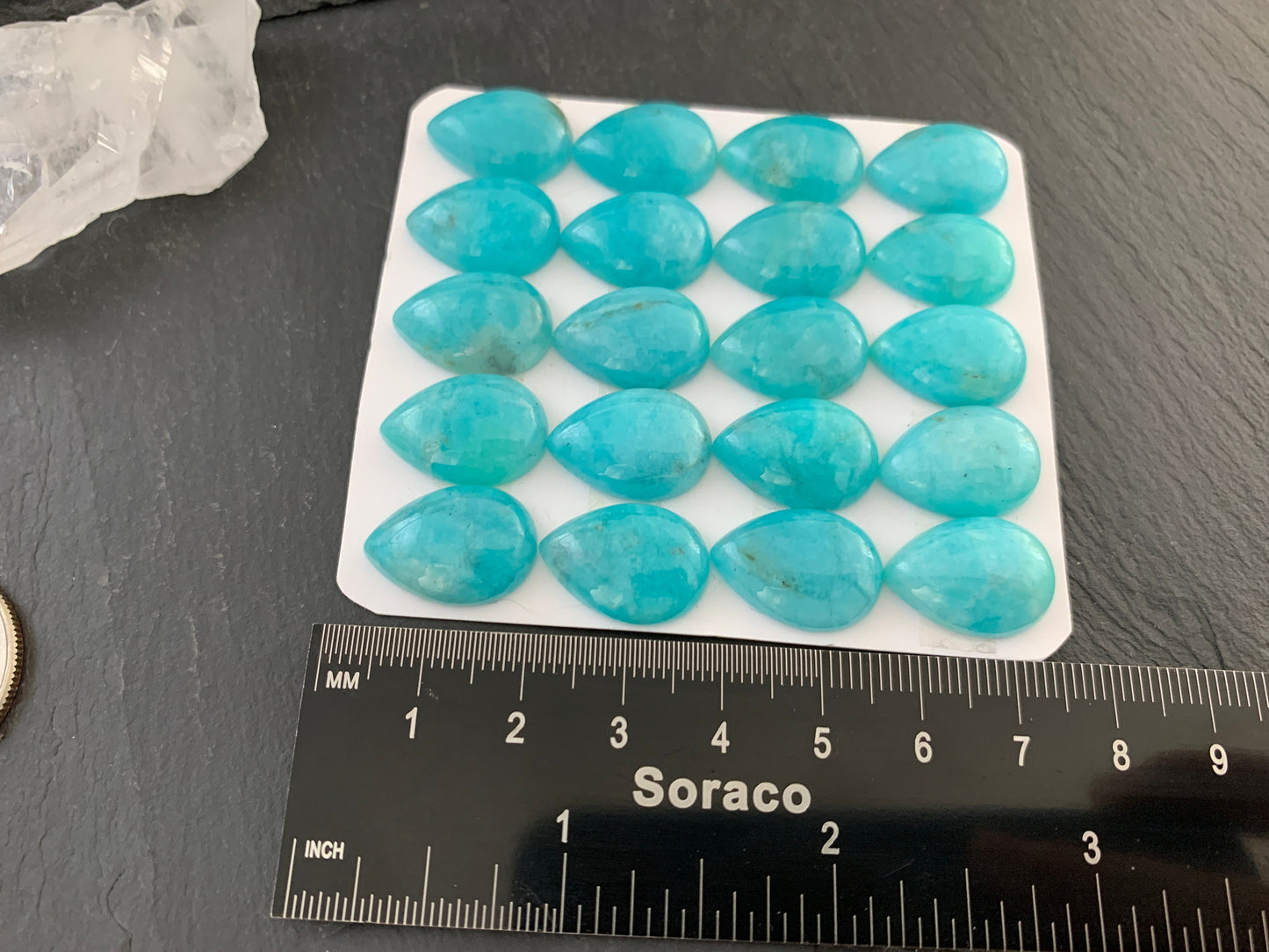 Amazonite Pear 13x18mm Cabochon - Calibrated cabochons