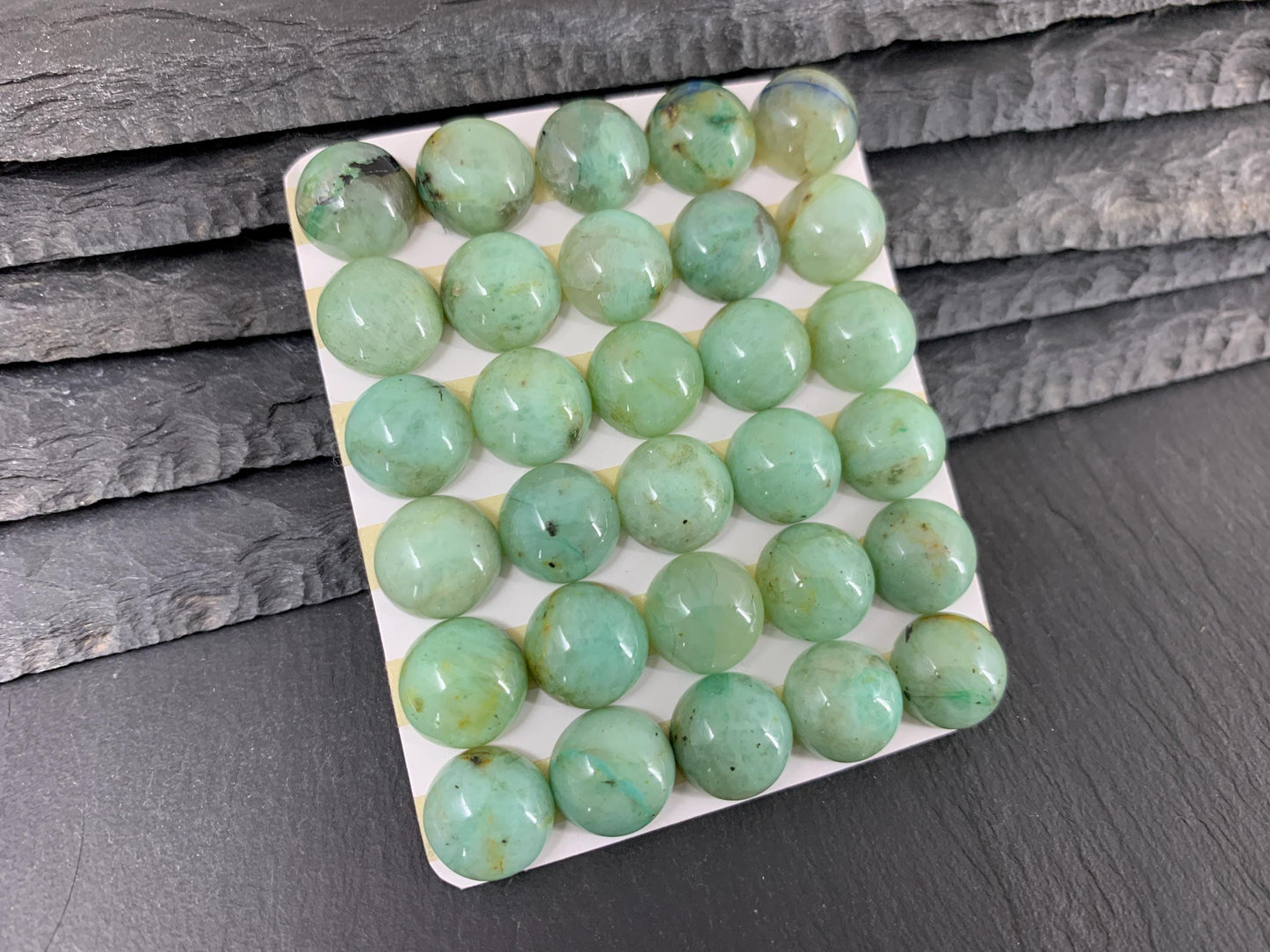 Chrysocolla round 12mm cabochon - Calibrated cabochons
