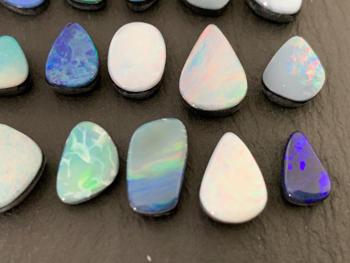Australian Opal doublet 10-13mm long cabochon