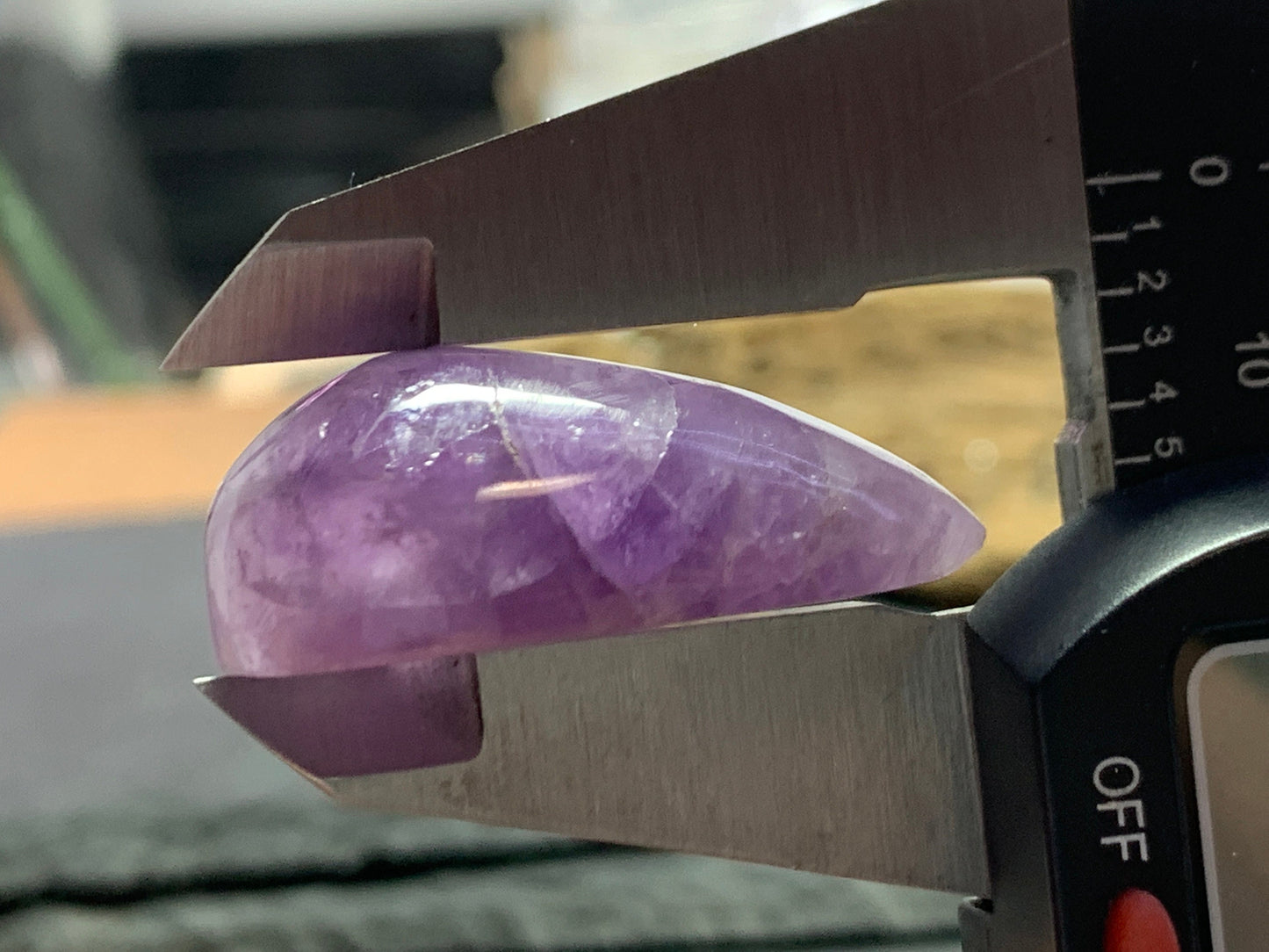 Amethyst pear 34x20x13mm cabochon - free form hand cut in Africa
