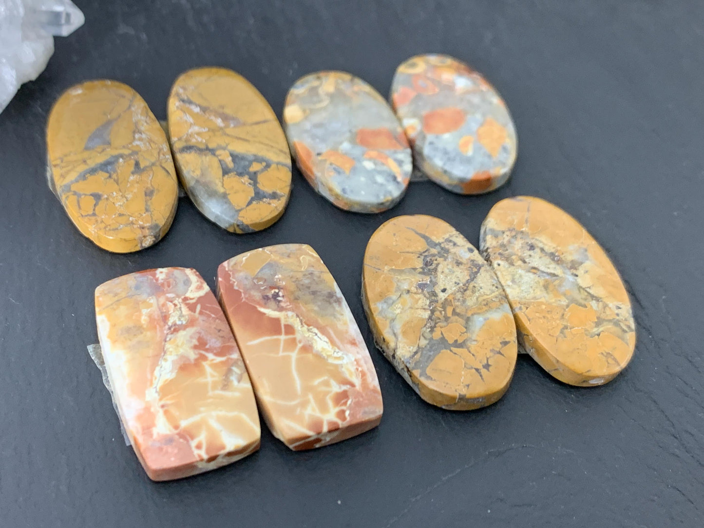 Maligano Jasper cabochon pair