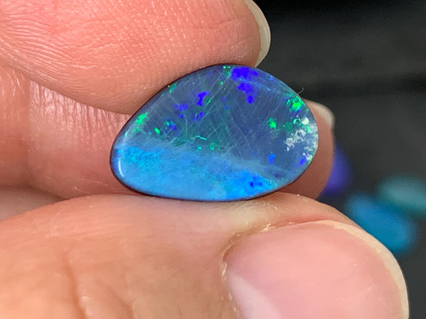 Australian Opal doublet 8.5x13x4mm cabochon