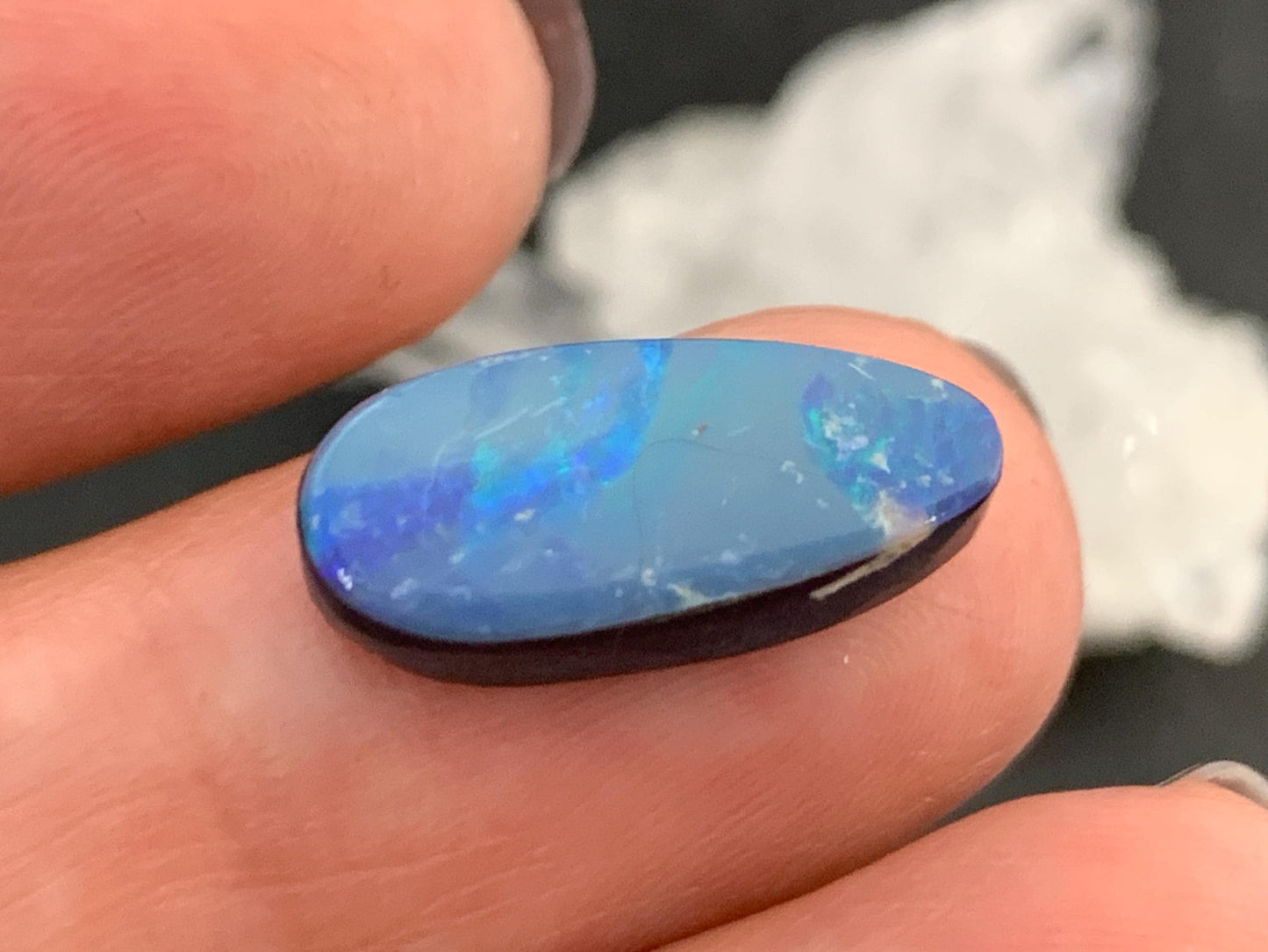 Australian Opal doublet 7x16x5mm cabochon