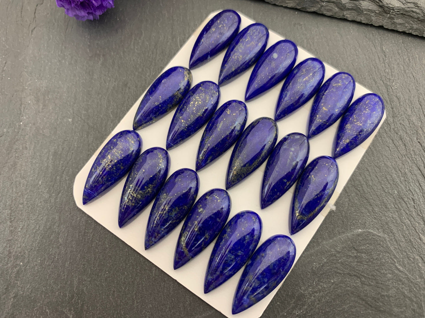 Lapis Lazuli pear 10x25mm cabochon - Calibrated cabochons