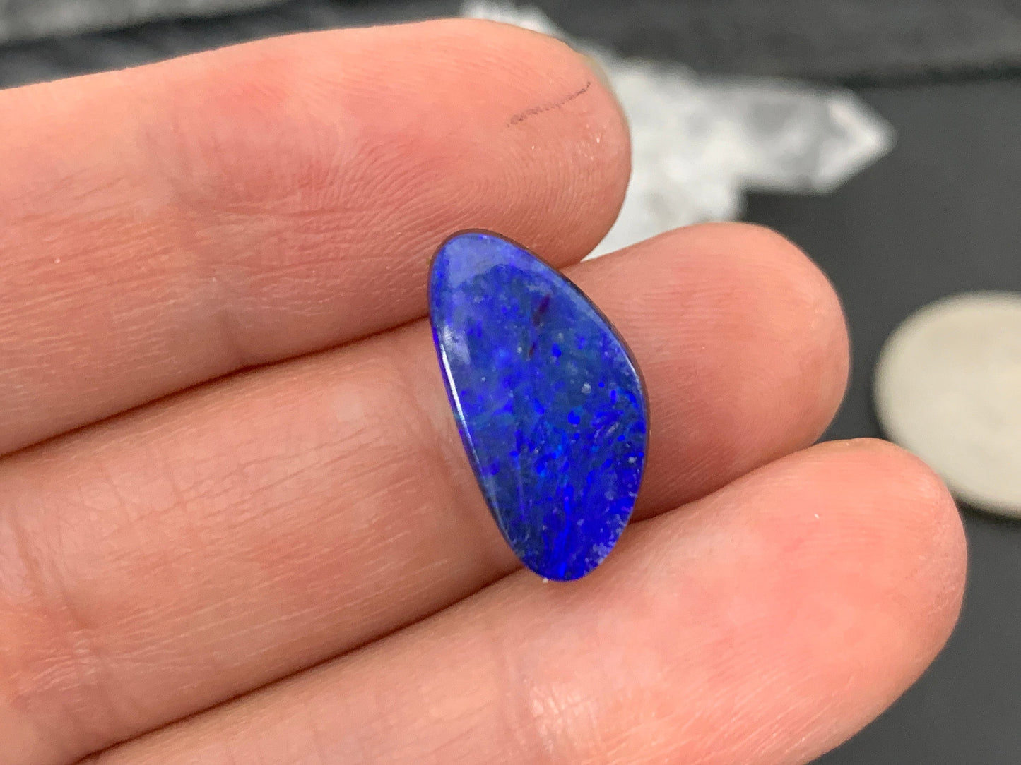 Australian Opal doublet 9x17x4.5mm cabochon