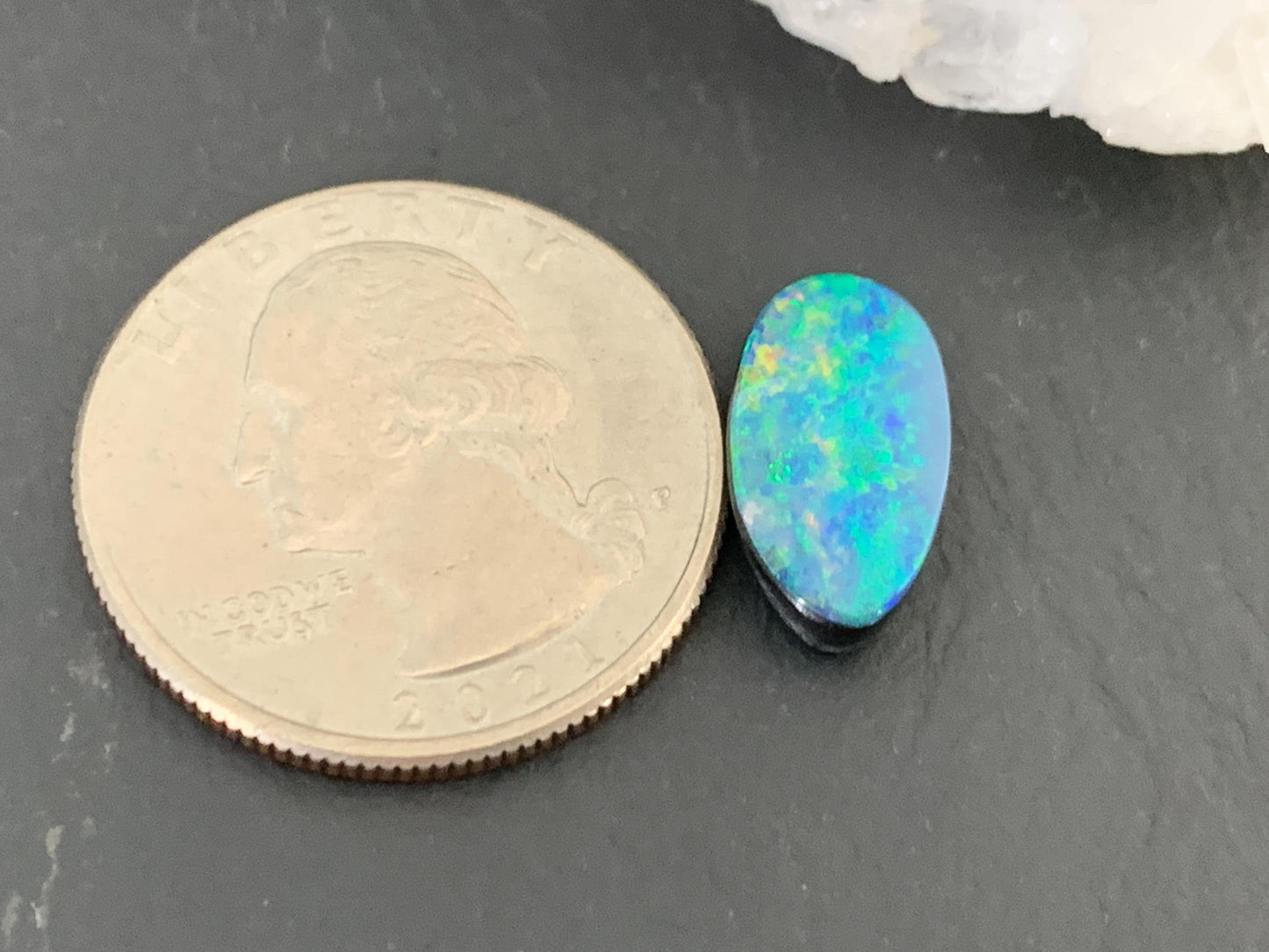 Australian Opal doublet 8x14x4mm cabochon