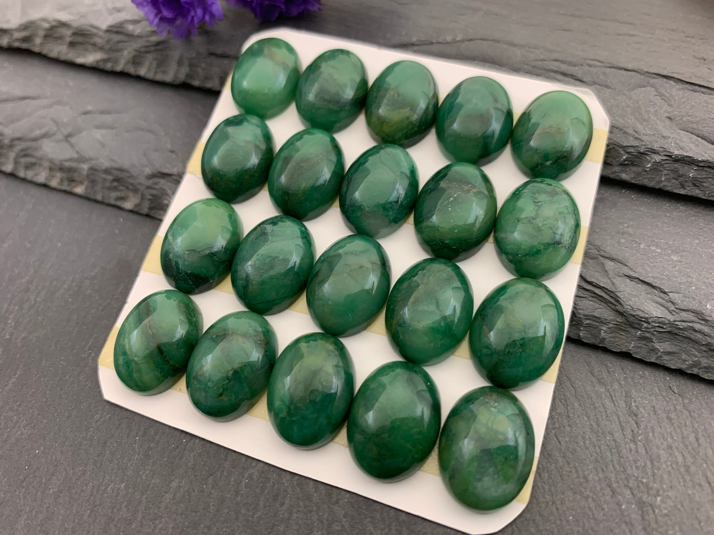 African Jade oval 12x16mm cabochon
