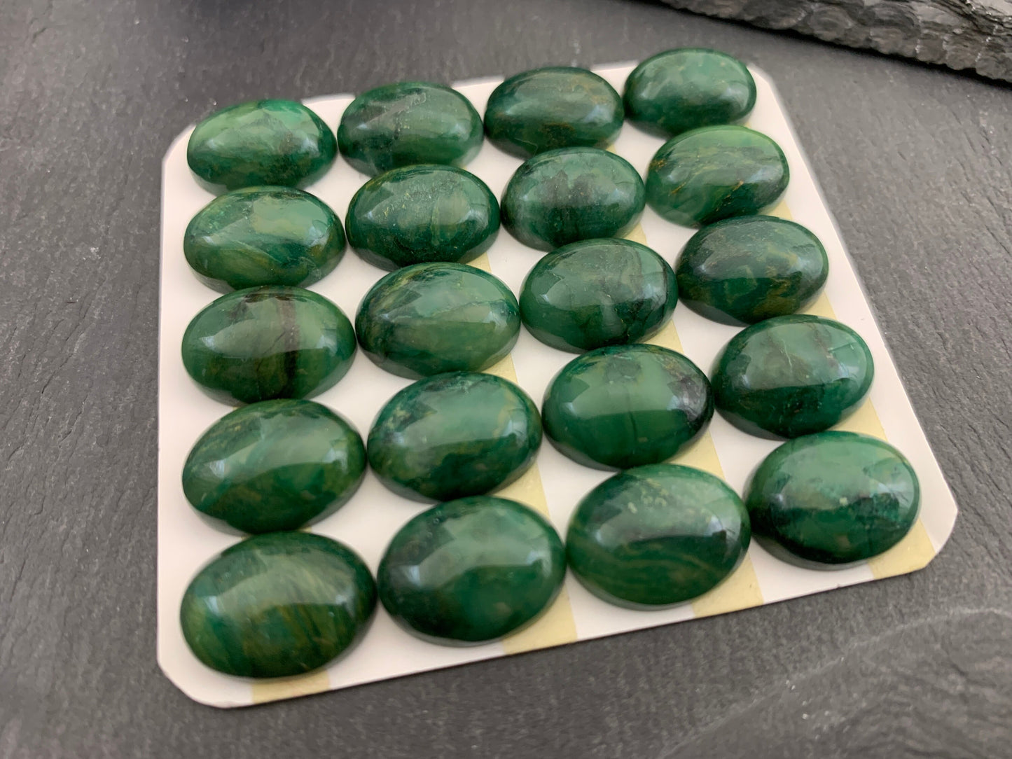 African Jade oval 12x16mm cabochon - Calibrated Cabochons