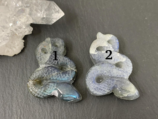 Discounted Labradorite snake cabochon - Snake carving