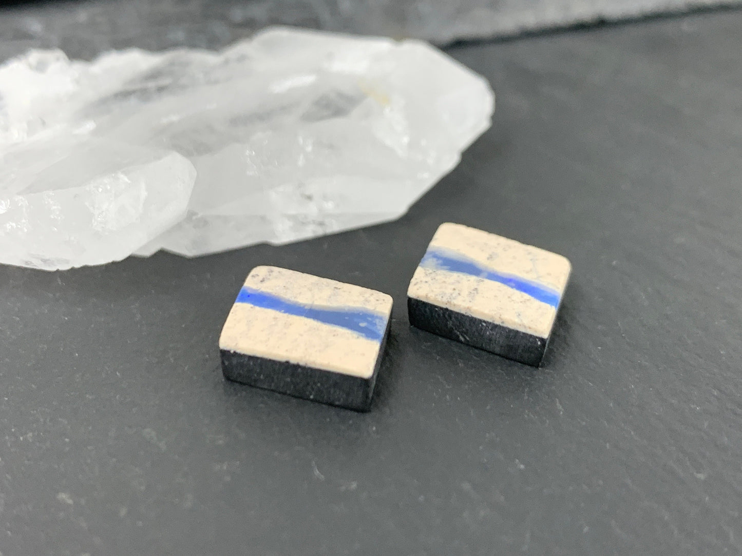 Australian Opal doublet 14x18x3.5mm pair of cabochons