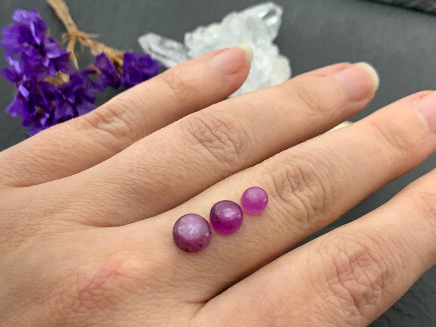 Silky Star Sapphire round 5mm, 6mm,7mm cabochon