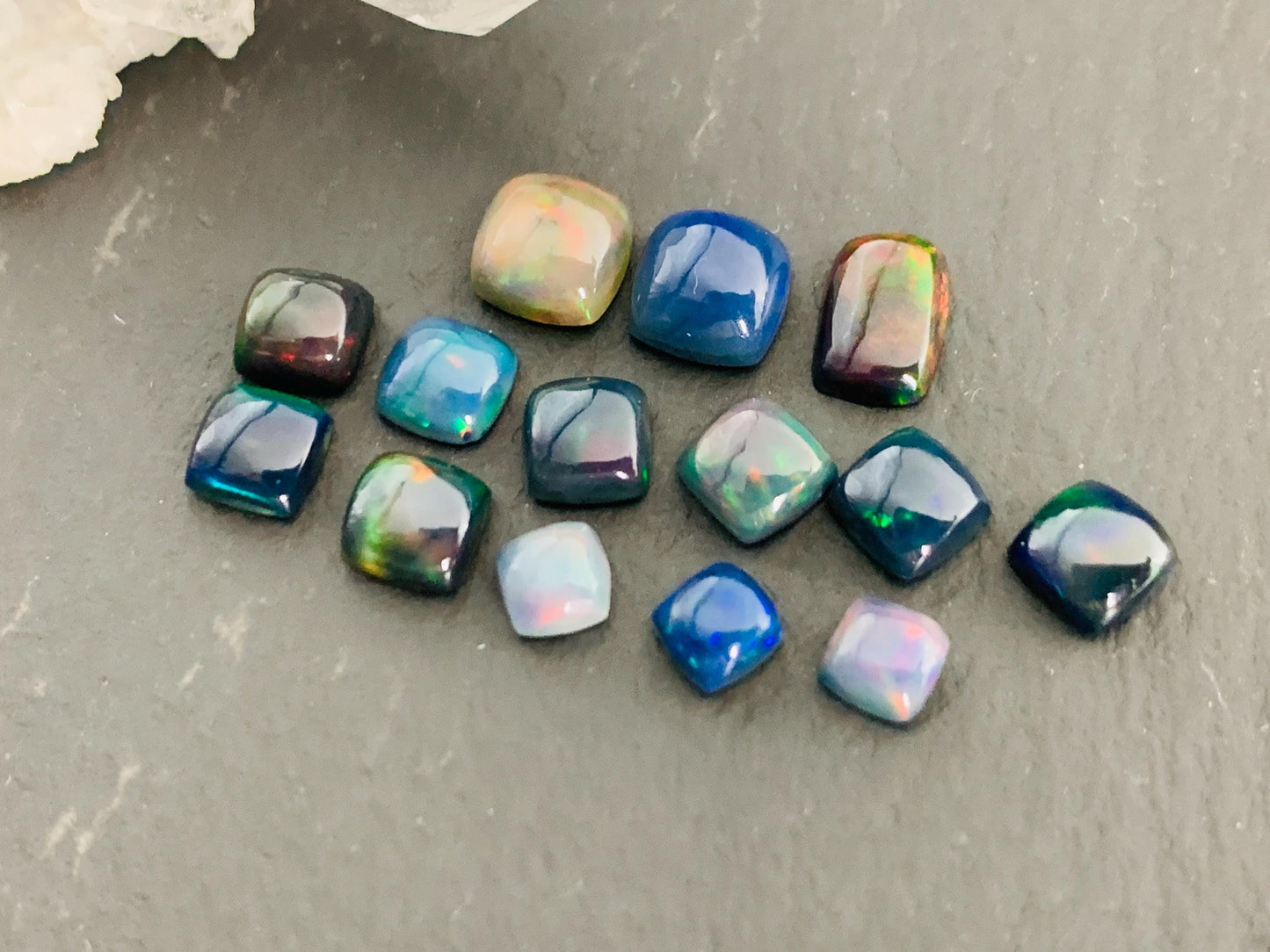 Natural Ethiopian Black Opal 4-7mm long cabochon/ Select your cabochon