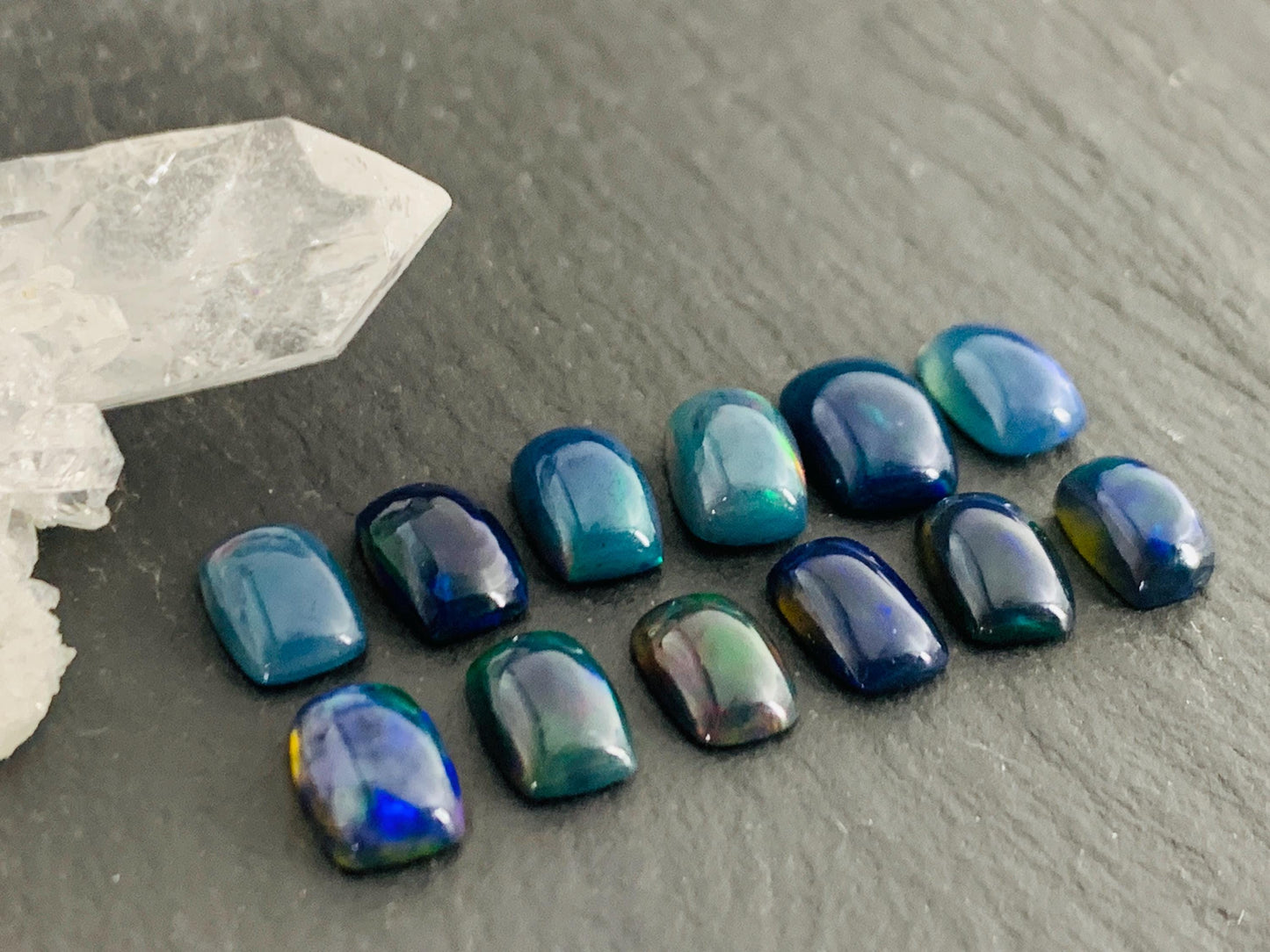 Natural Ethiopian Black Opal 6-7mm Rectangle Cabochon