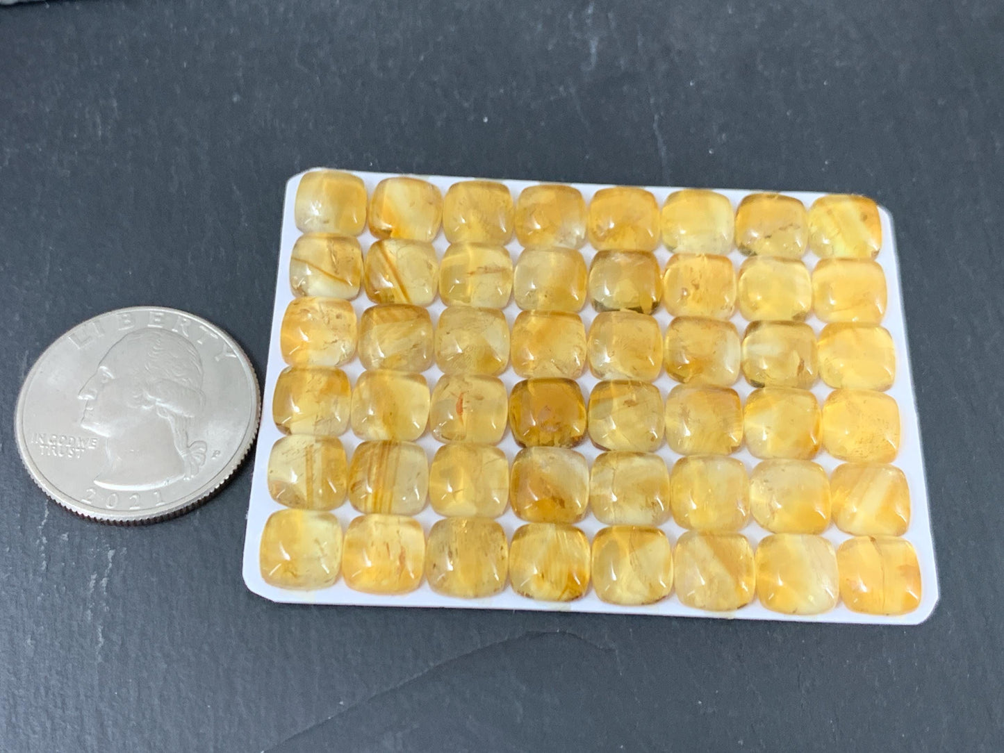 Citrine Square Cushion 8mm Cabochon – Calibrated Natural Gemstone