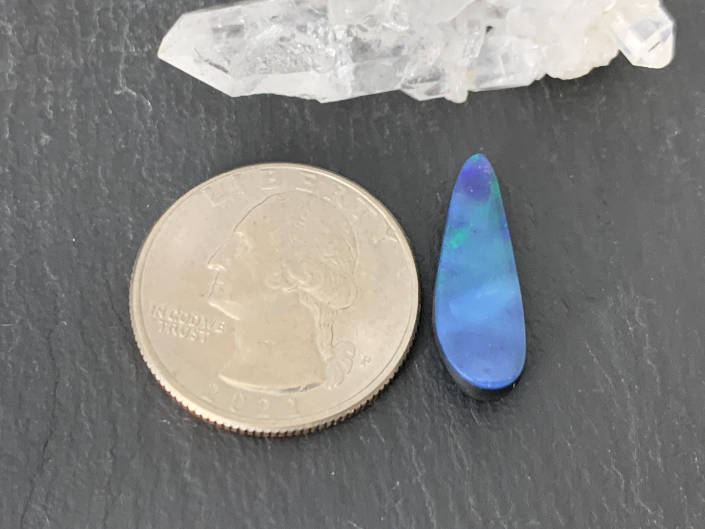 Australian Opal doublet 7x21x4.5mm cabochon