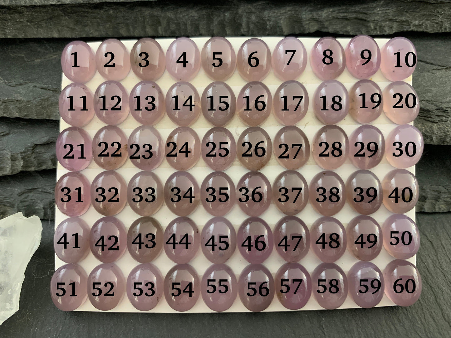 Purple Chalcedony oval 8x10mm cabochon - Calibrated cabochons