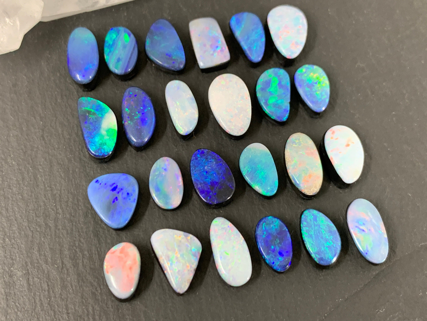 Australian Opal doublet 13-16mm long cabochon