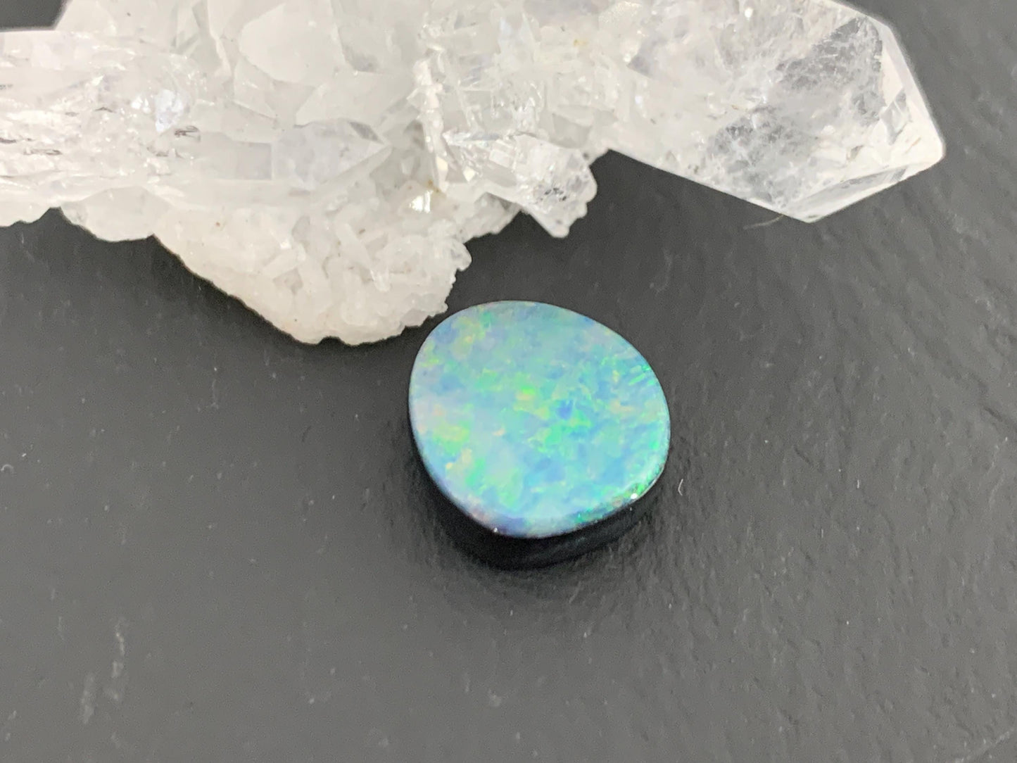 Australian Opal doublet 11x12x3mm cabochon
