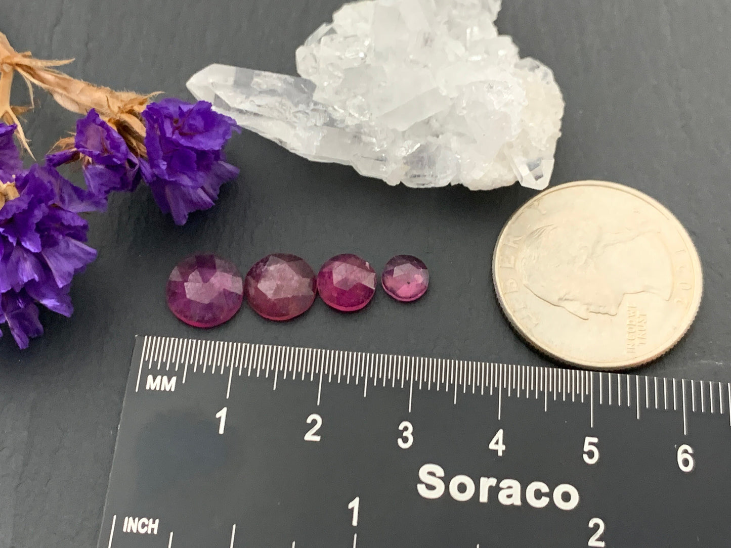 Faceted pink Sapphire round 5mm to 11mm cabochon