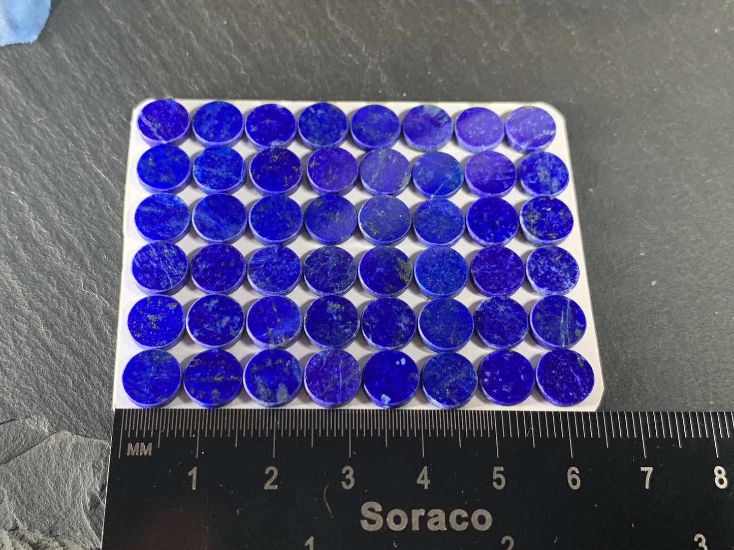 Flat Lapis Lazuli round 8mm cabochon - calibrated cabochons