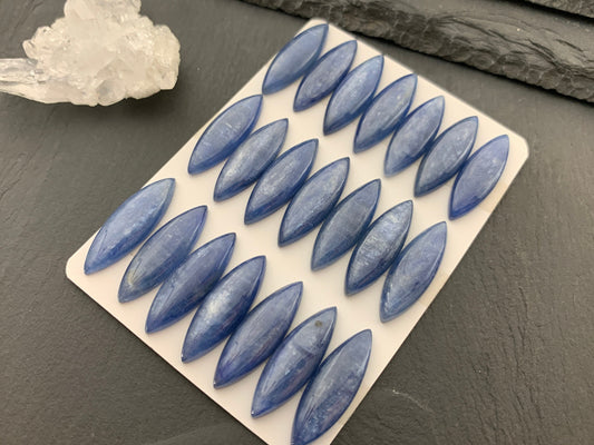 Blue Kyanite Cabochon Marquise 8x24-25mm Natural Gemstone for Jewelry Setting