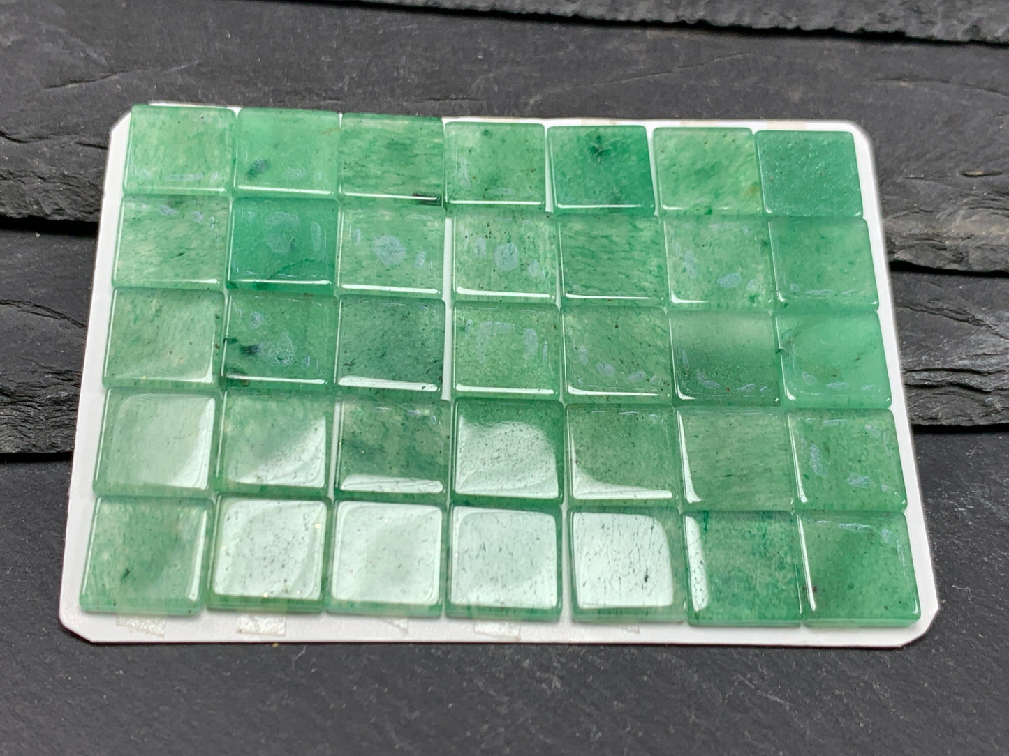 Flat Green Aventurine square 10mm cabochon