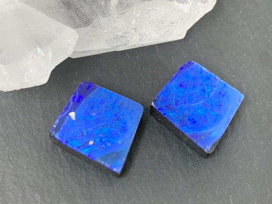 Australian Opal doublet 15x16x3.5mm pair of cabochons