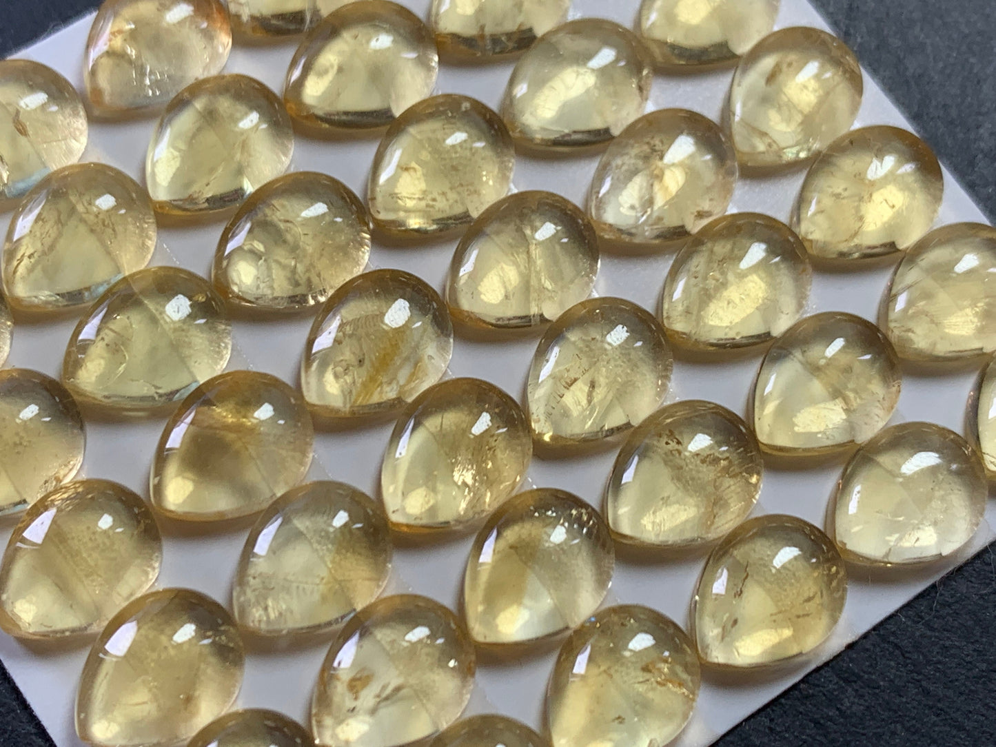 Citrine pear 8x10mm cabochon - Calibrated cabochons