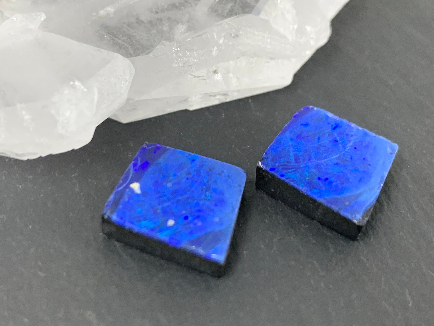 Australian Opal doublet 15x16x3.5mm pair of cabochons
