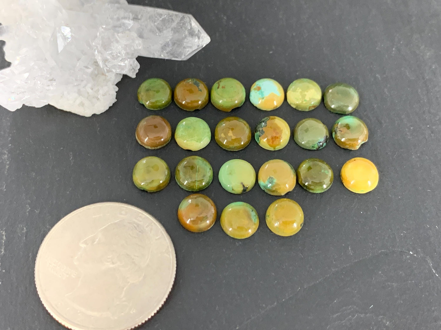 Tibetan Turquoise 7mm round cabochon