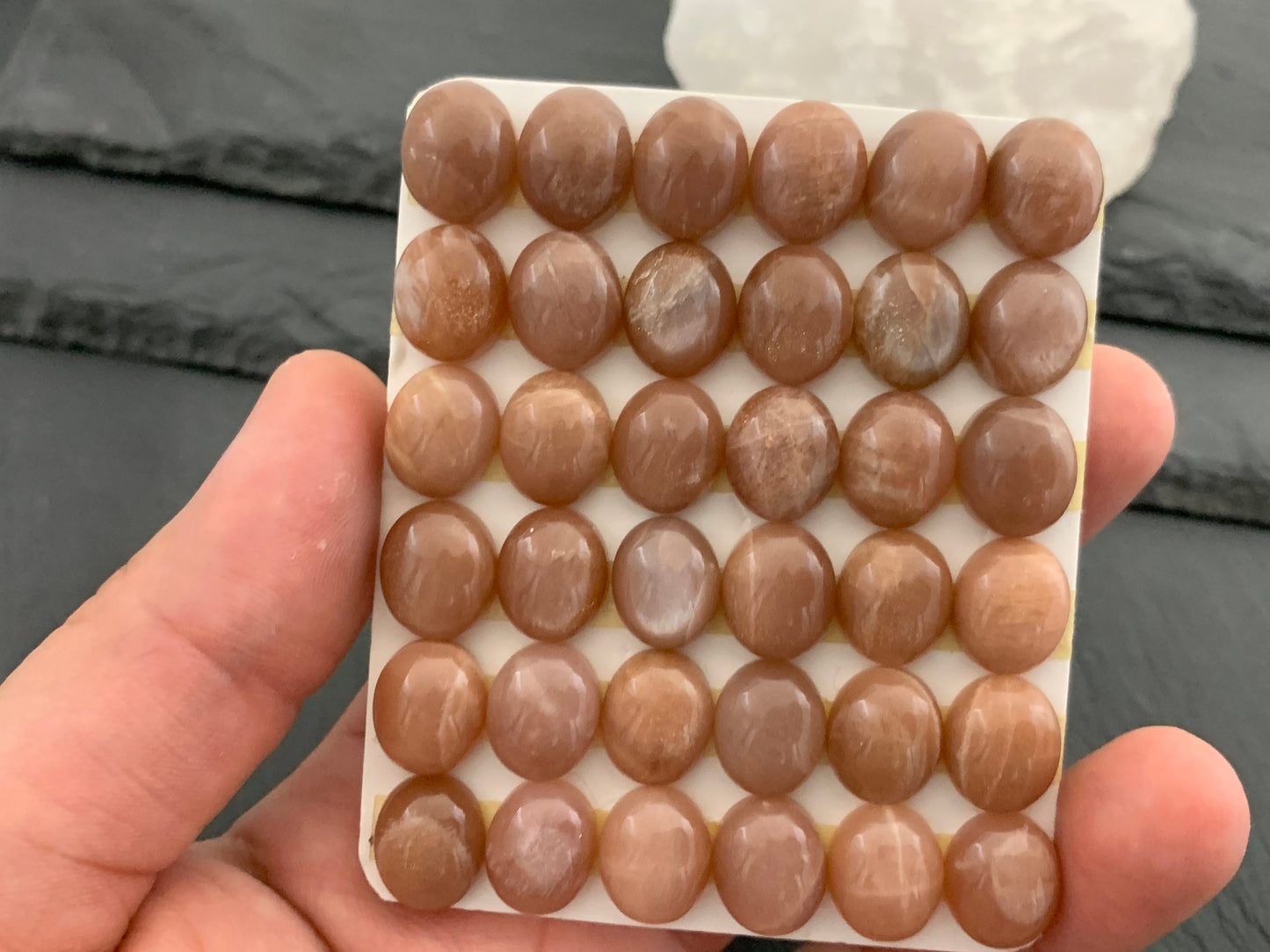 GoldSand Moonstone oval 10x12mm cabochon