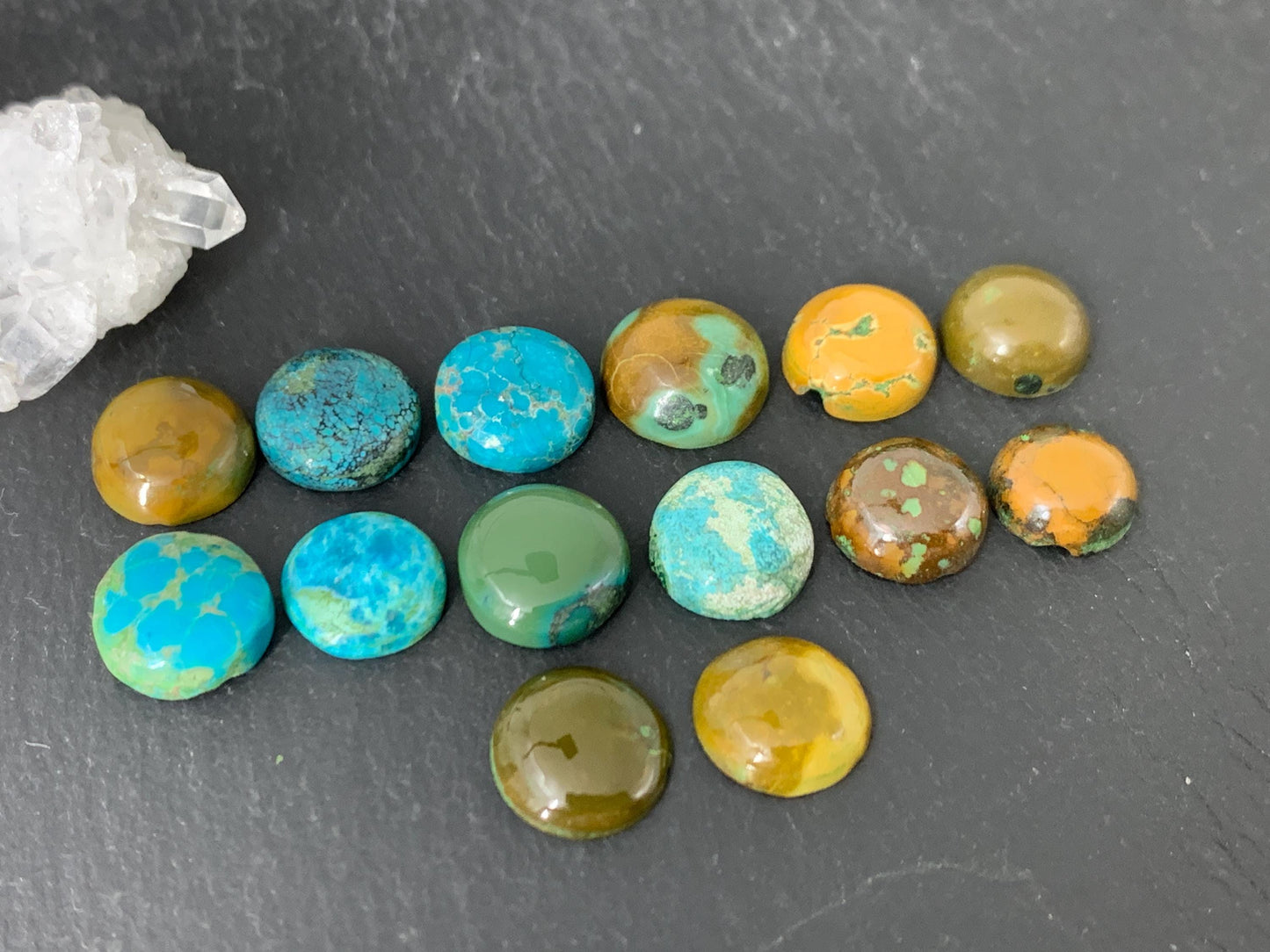 Tibetan Turquoise round 9-10mm cabochon