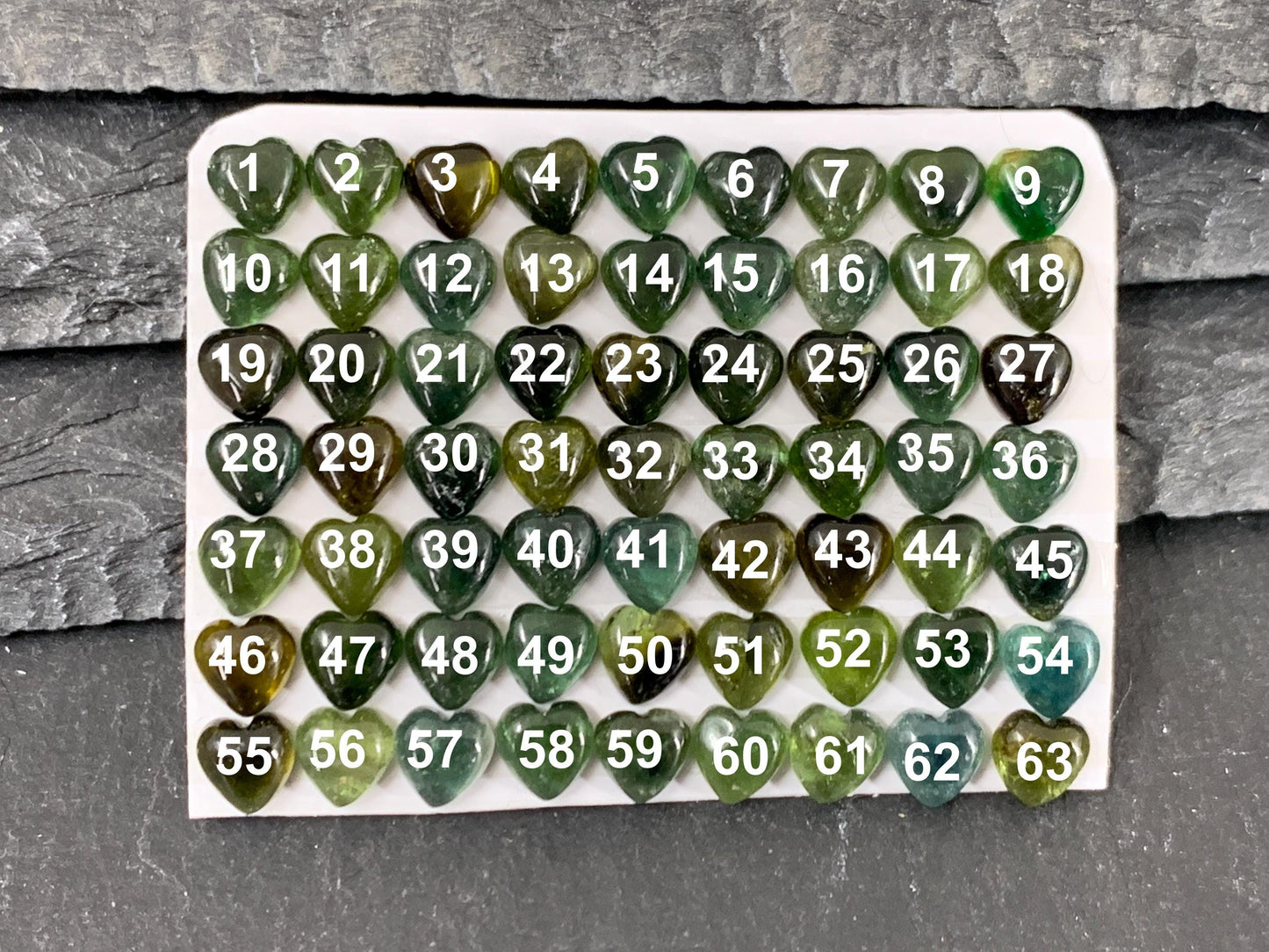 Green Tourmaline heart 5mm cabochon - Calibarted cabochons
