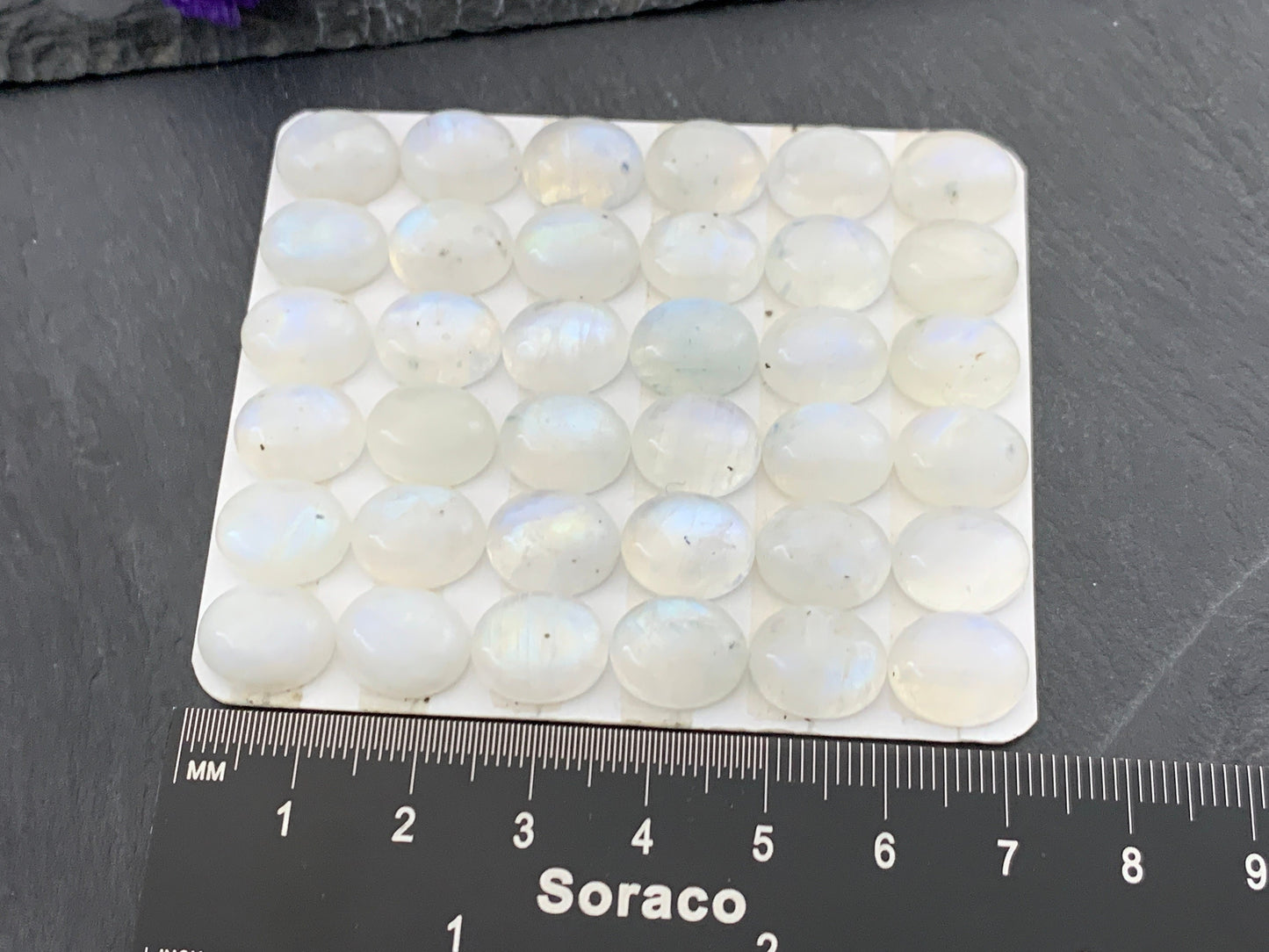 Rainbow Moonstone oval 10x12mm cabochon - calibrated cabochons