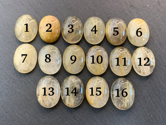 Rutilated Quartz oval 15x20mm cabochon - Calibrated cabochons