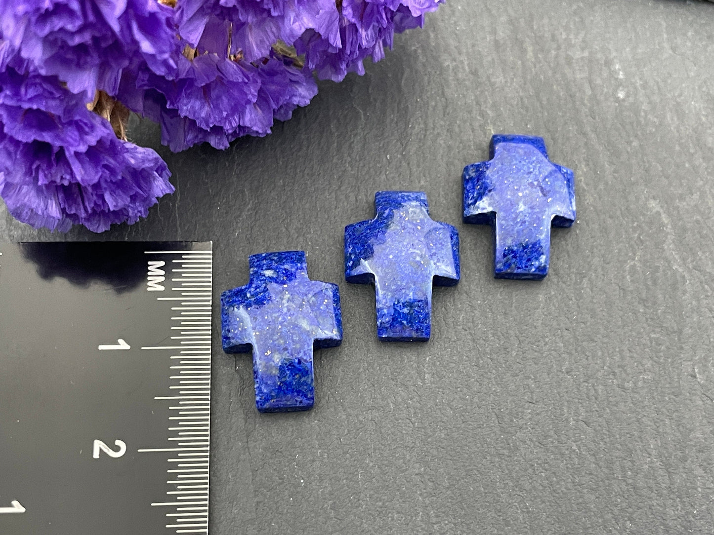 Lapis Lazuli cross 12x16mm cabochon - Calibrated cabochons