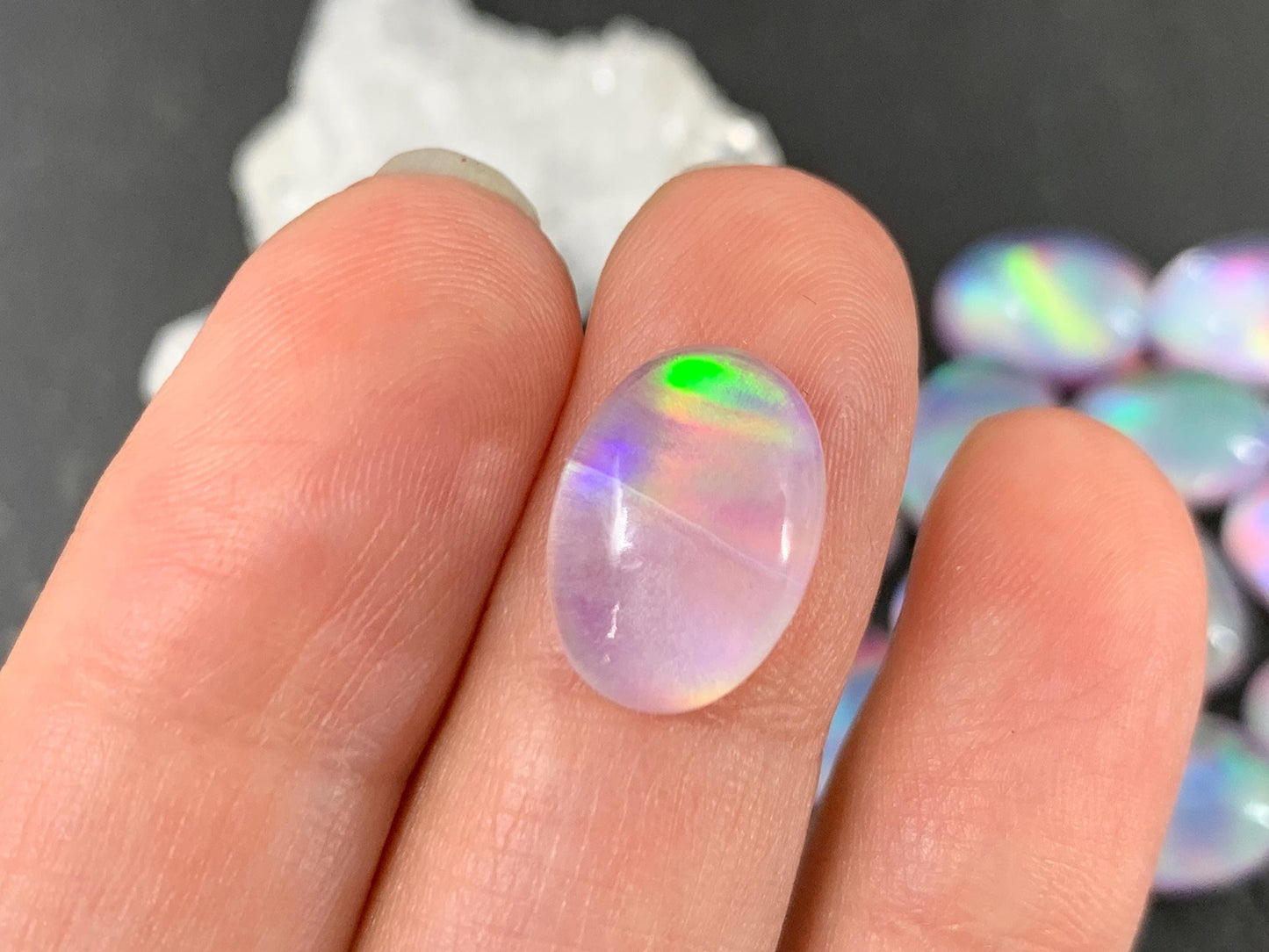 Aurora Opal 10x14mm Oval Cabochon – Discounted 40% Less Colorful Gemstone