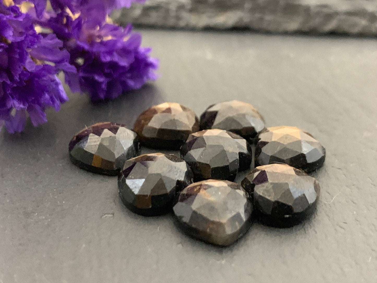 Faceted Star Sapphire heart 10mm Cabochon
