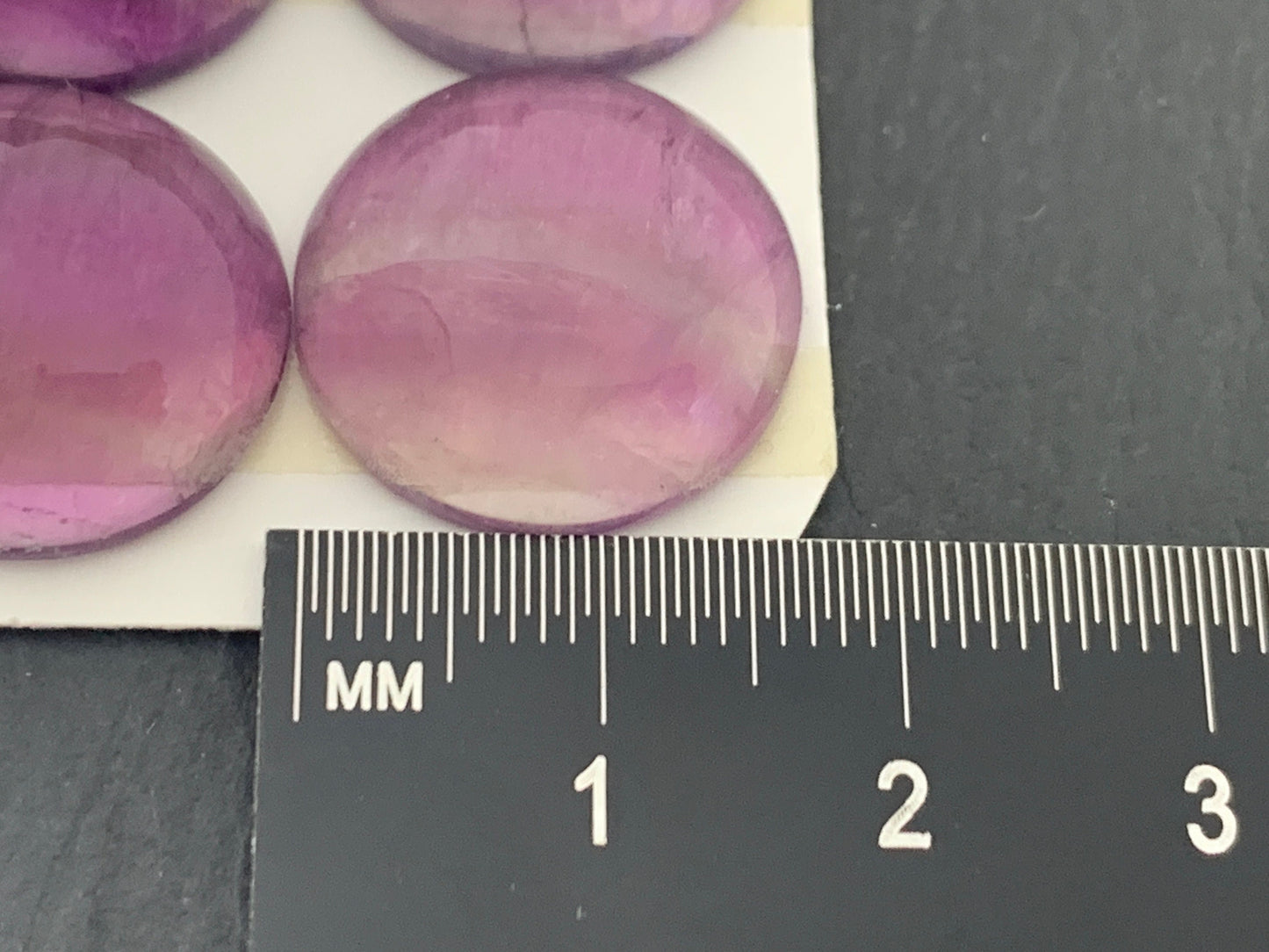 Purple Fluorite round 18mm cabochon - Calibrated cabochons