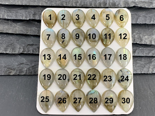 Labradorite pear 10x14mm Cabochon - Calibrated Cabochons