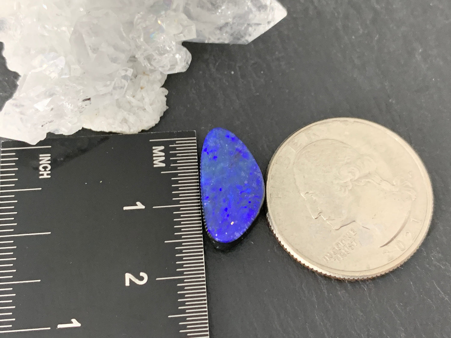 Australian Opal doublet 9x17x4.5mm cabochon