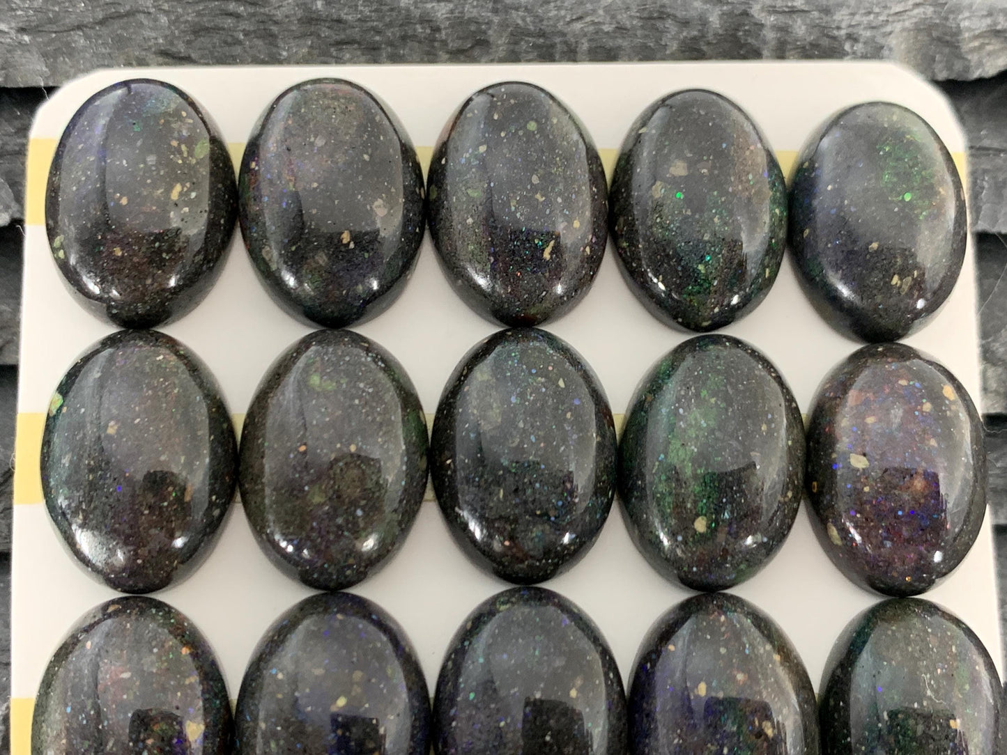 Andamooka Black Opal 13x18mm Cabochon: Oval Matrix Opal