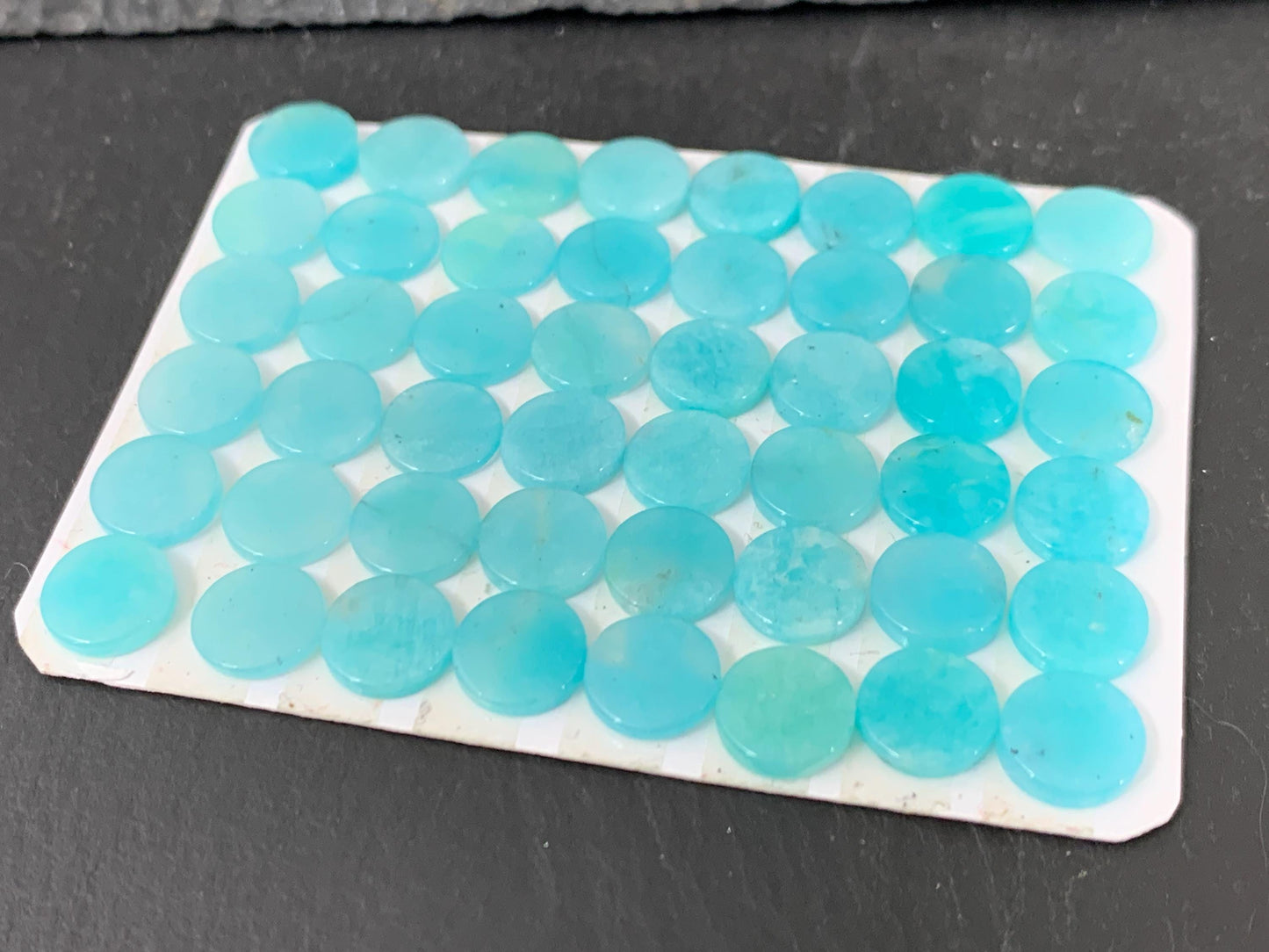 Flat Amazonite Cabochon - Natural 8mm Round Flat Stone, Calibrated Gemstone for Jewelry